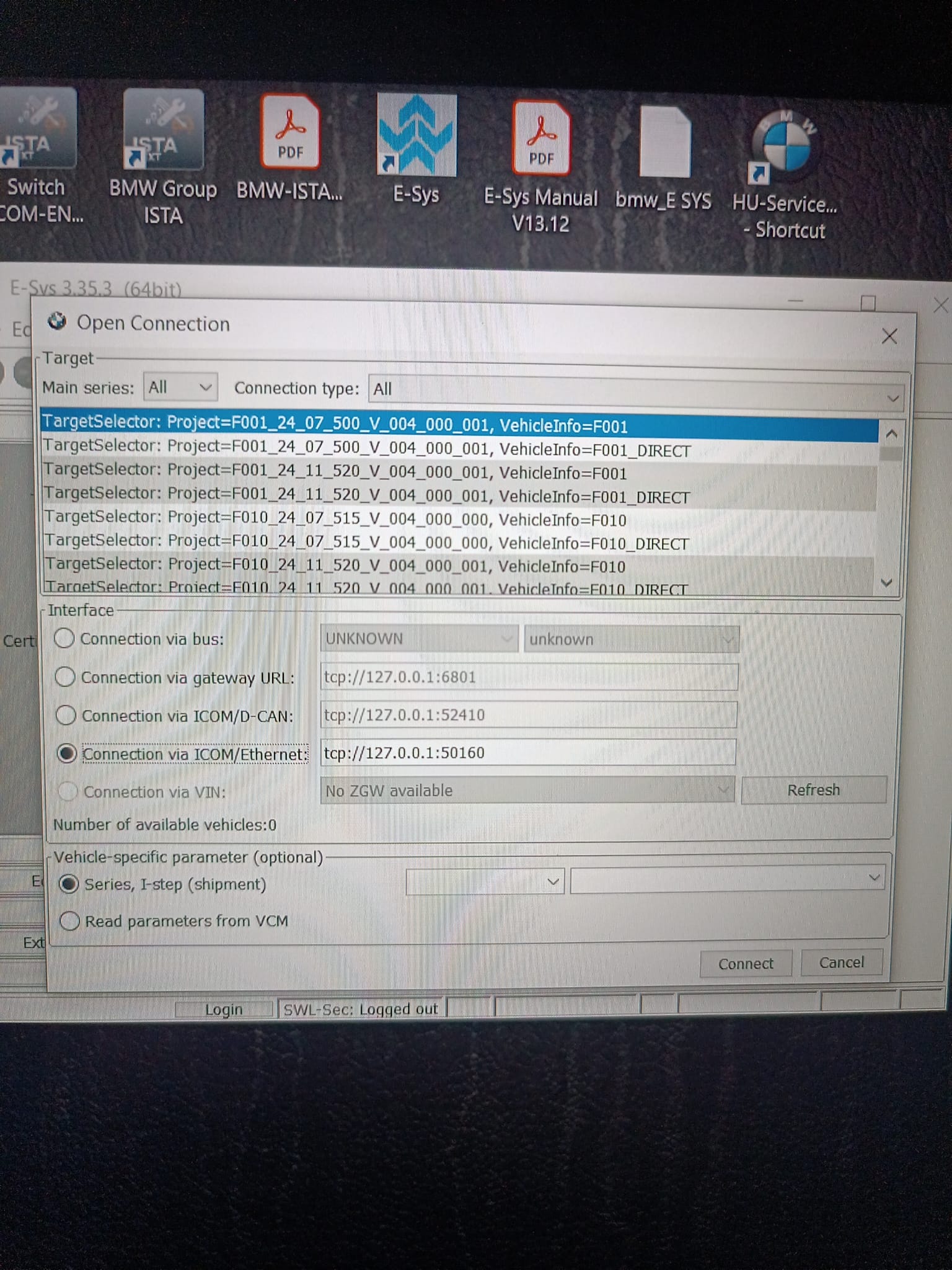 BMW ISTA diagnostic module list
