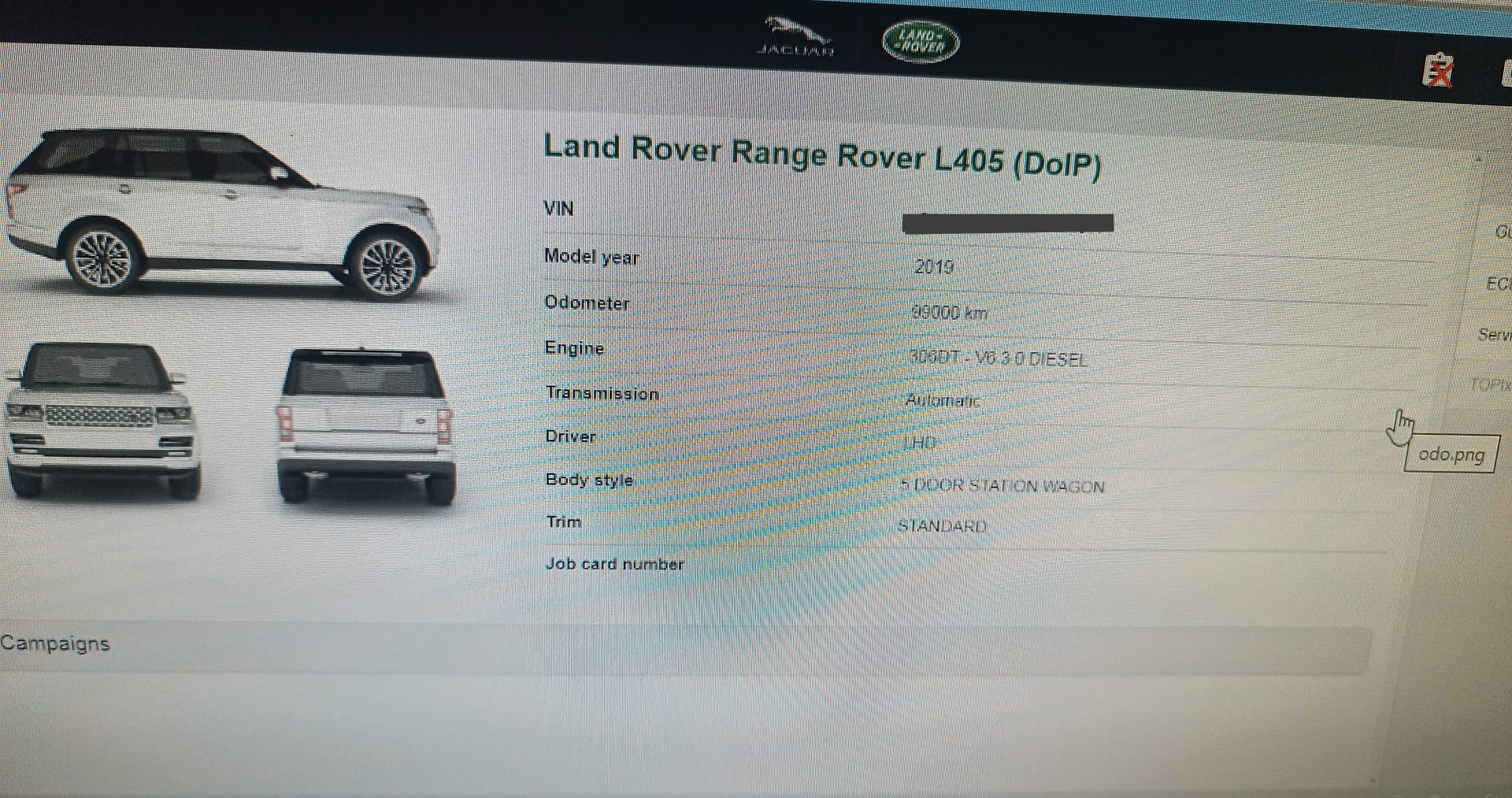 Land Rover Pathfinder vehicle identification