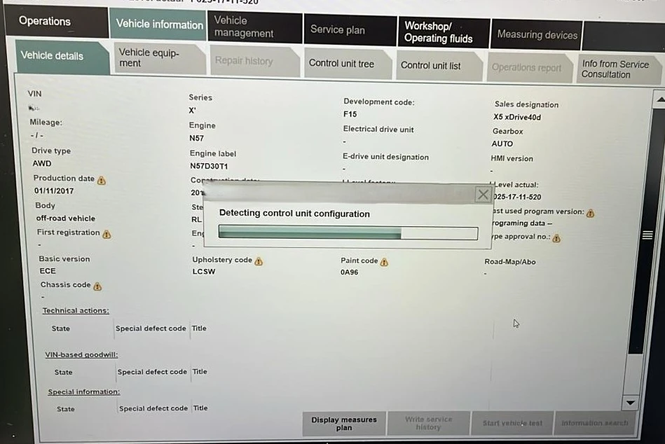 BMW ISTA control unit detection