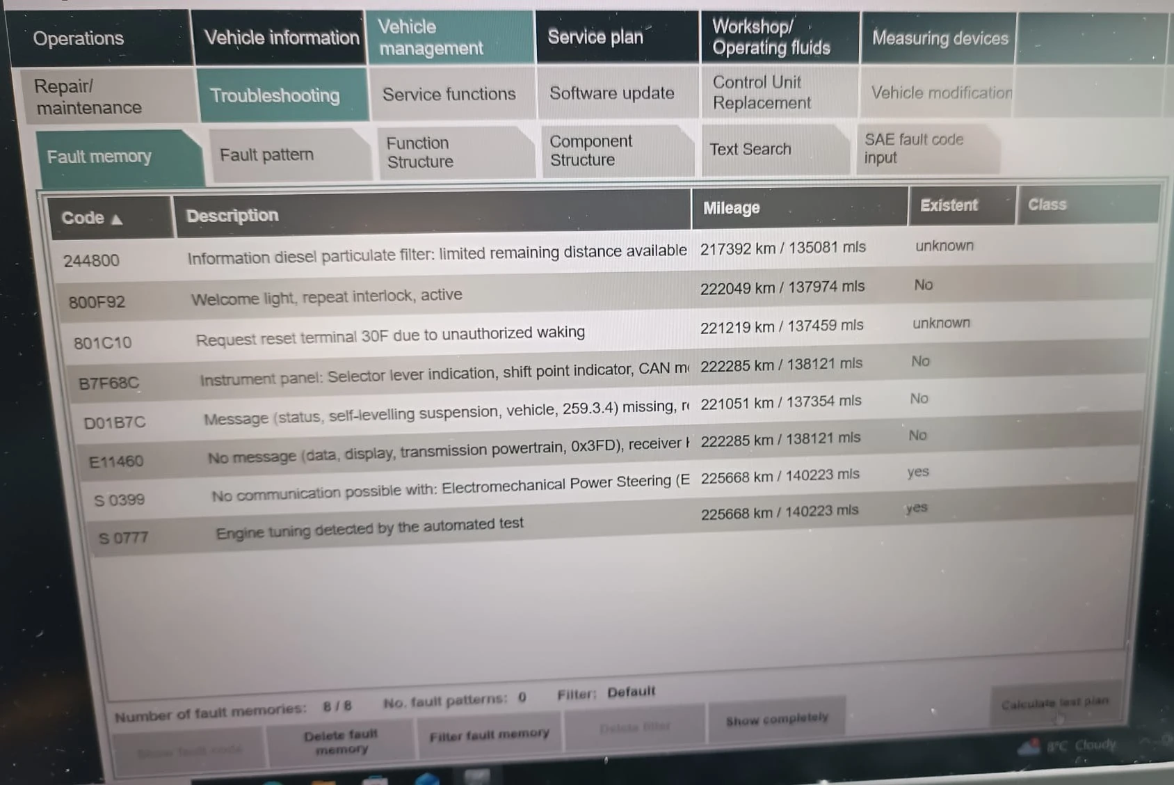 BMW ISTA fault memory