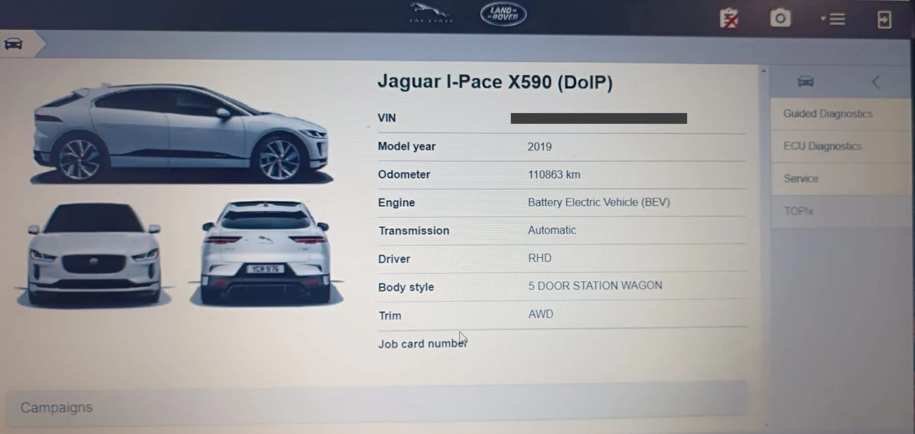Jaguar Pathfinder vehicle identification