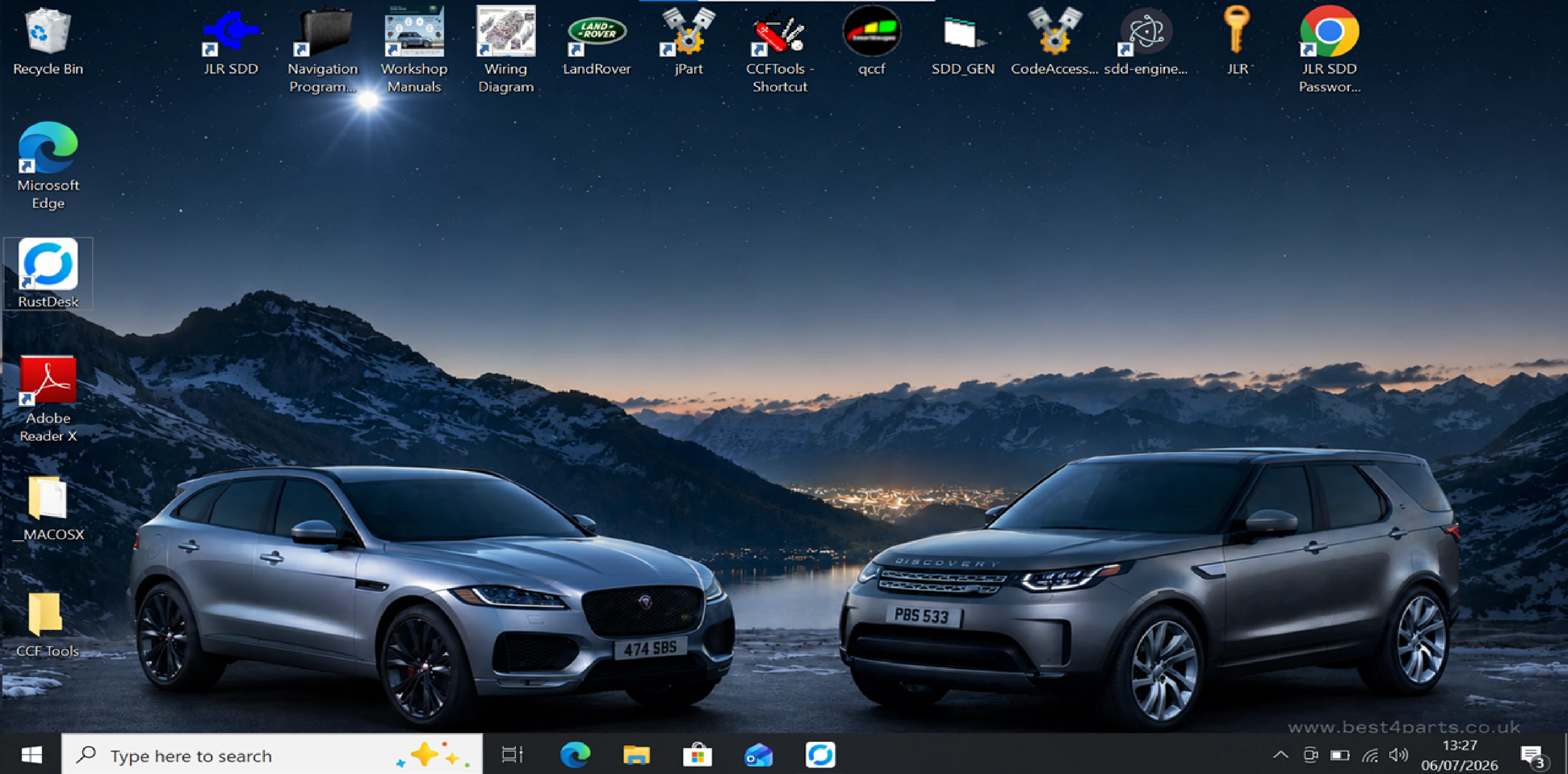 JLR SDD diagnostic desktop