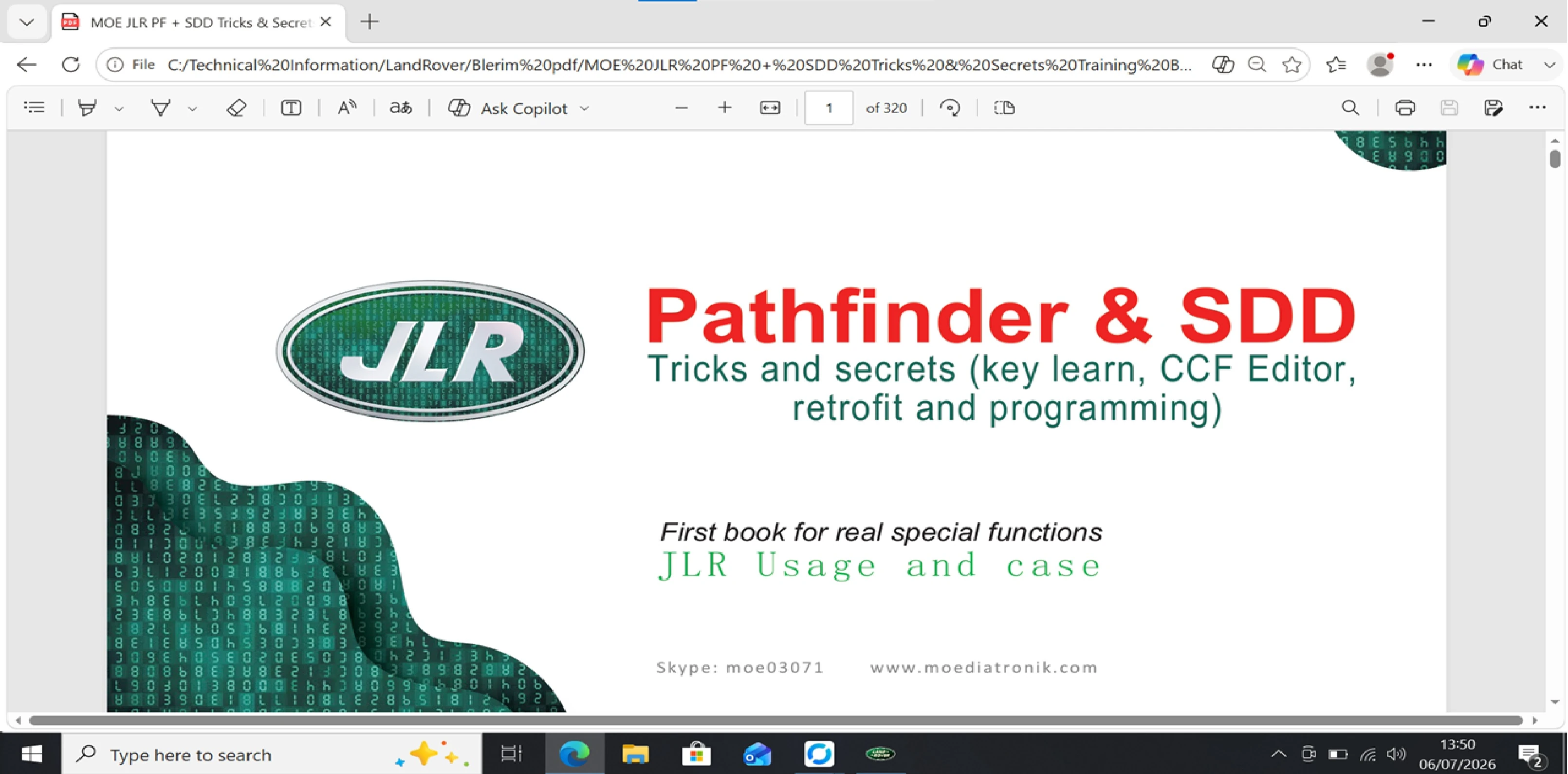 JLR SDD reference book