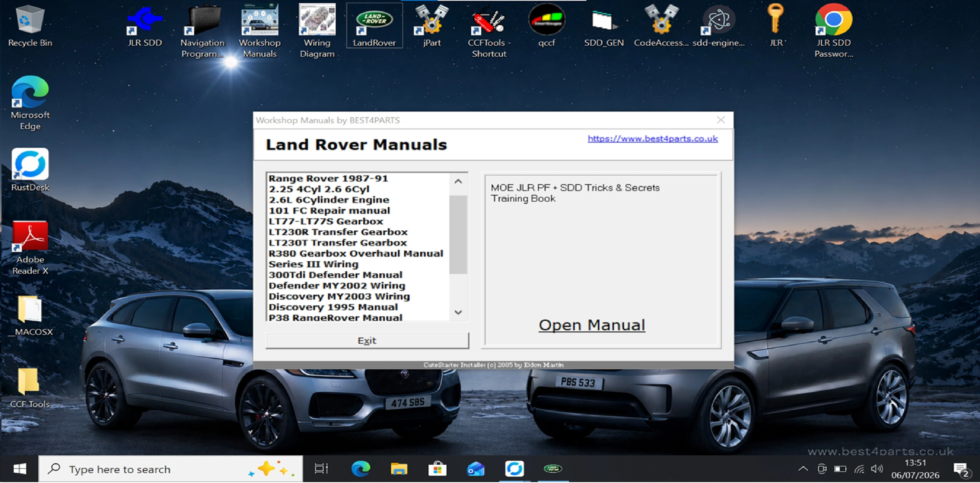 Land Rover SDD technical manuals