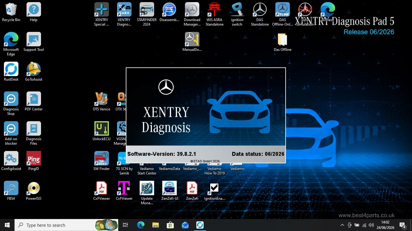 Mercedes Xentry diagnosis start screen