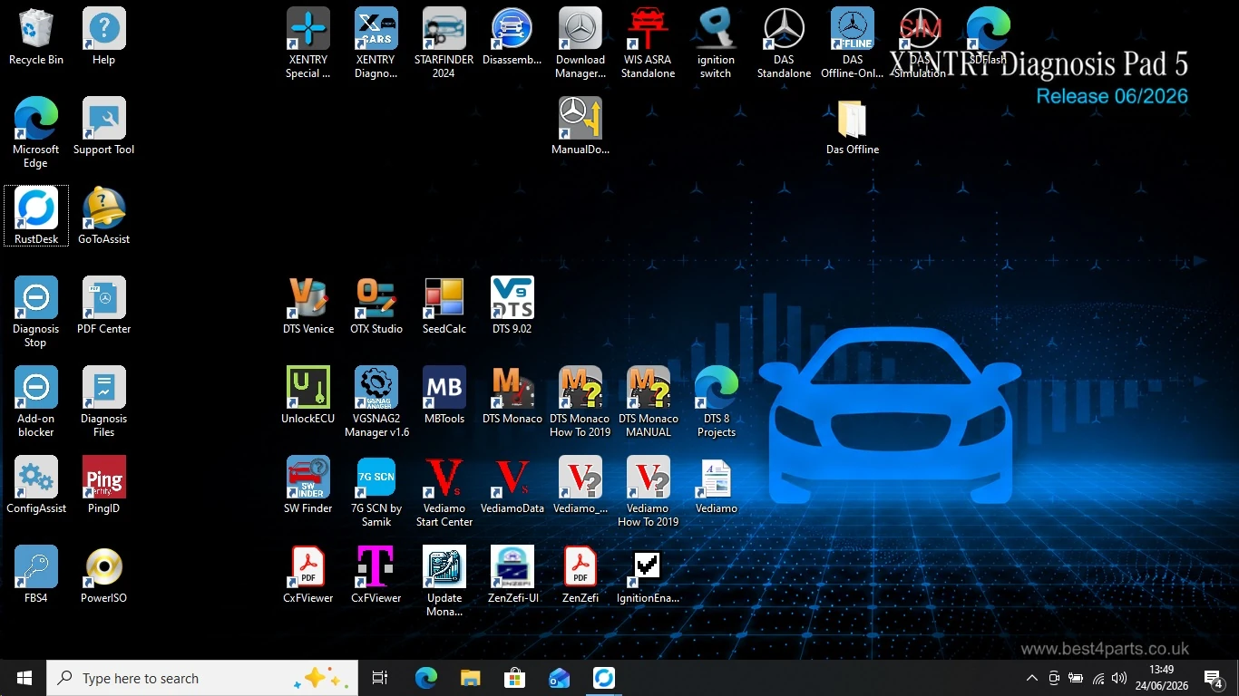 Mercedes Xentry diagnostic desktop