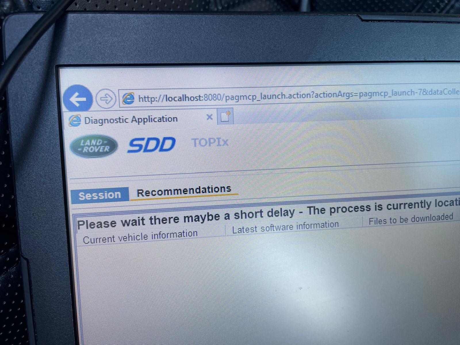 JLR SDD diagnostic session