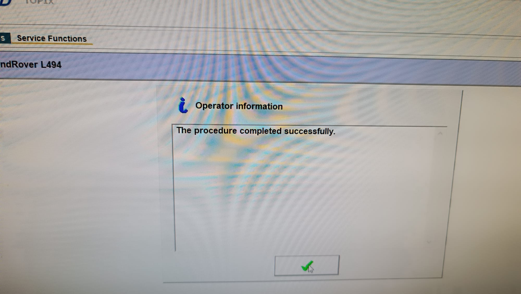 JLR SDD service procedure complete