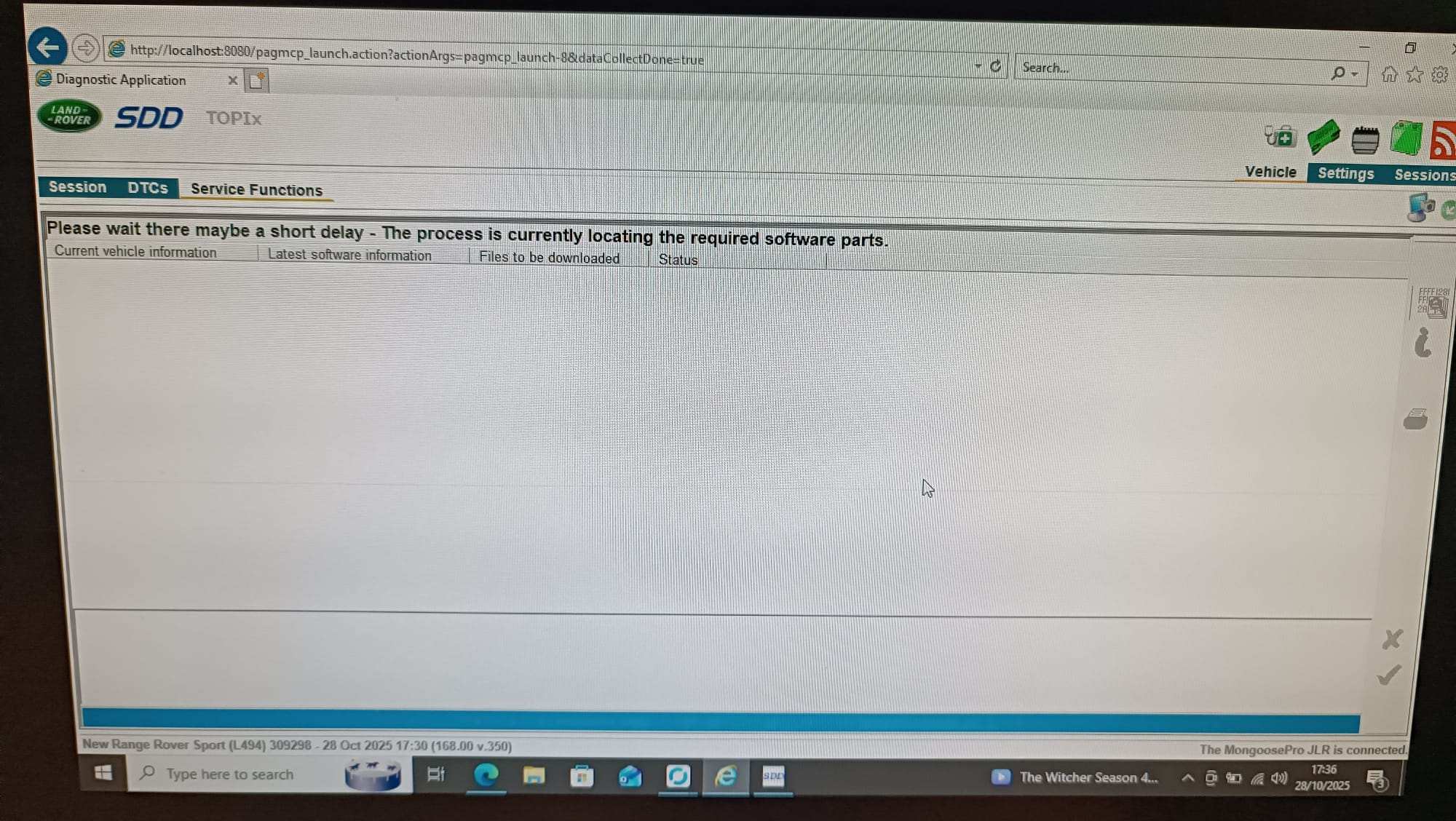 JLR SDD diagnostic process