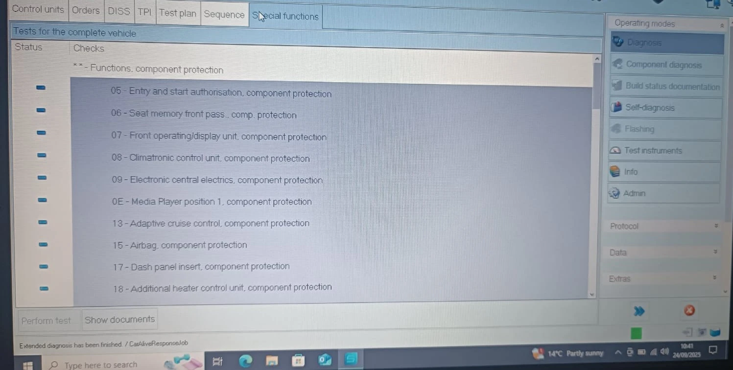 VAG ODIS diagnostic functions
