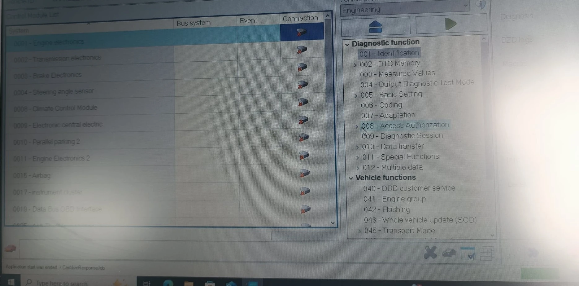 VAG ODIS measured values