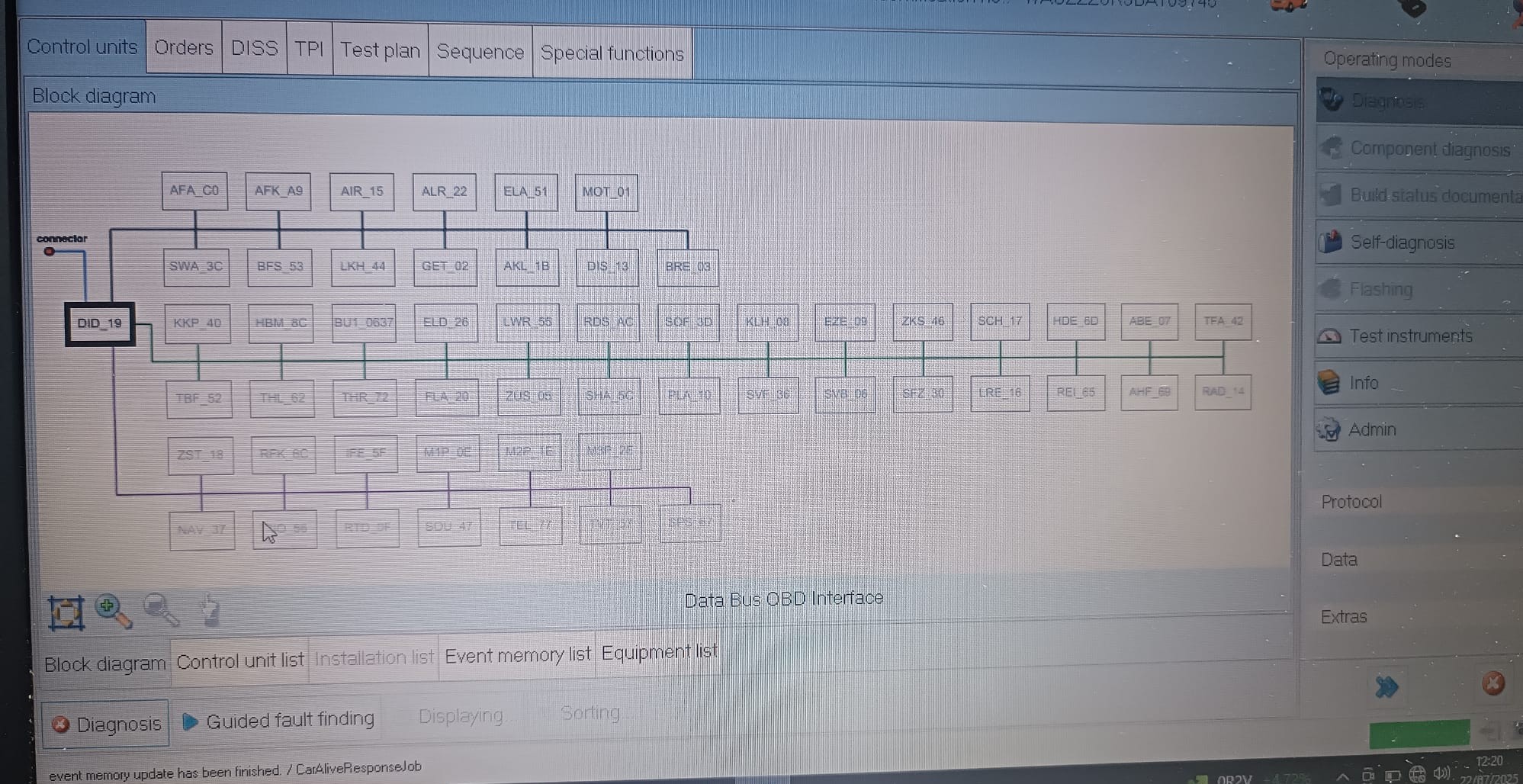VAG ODIS programming screen